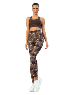 411 Leggings taille haute en marron