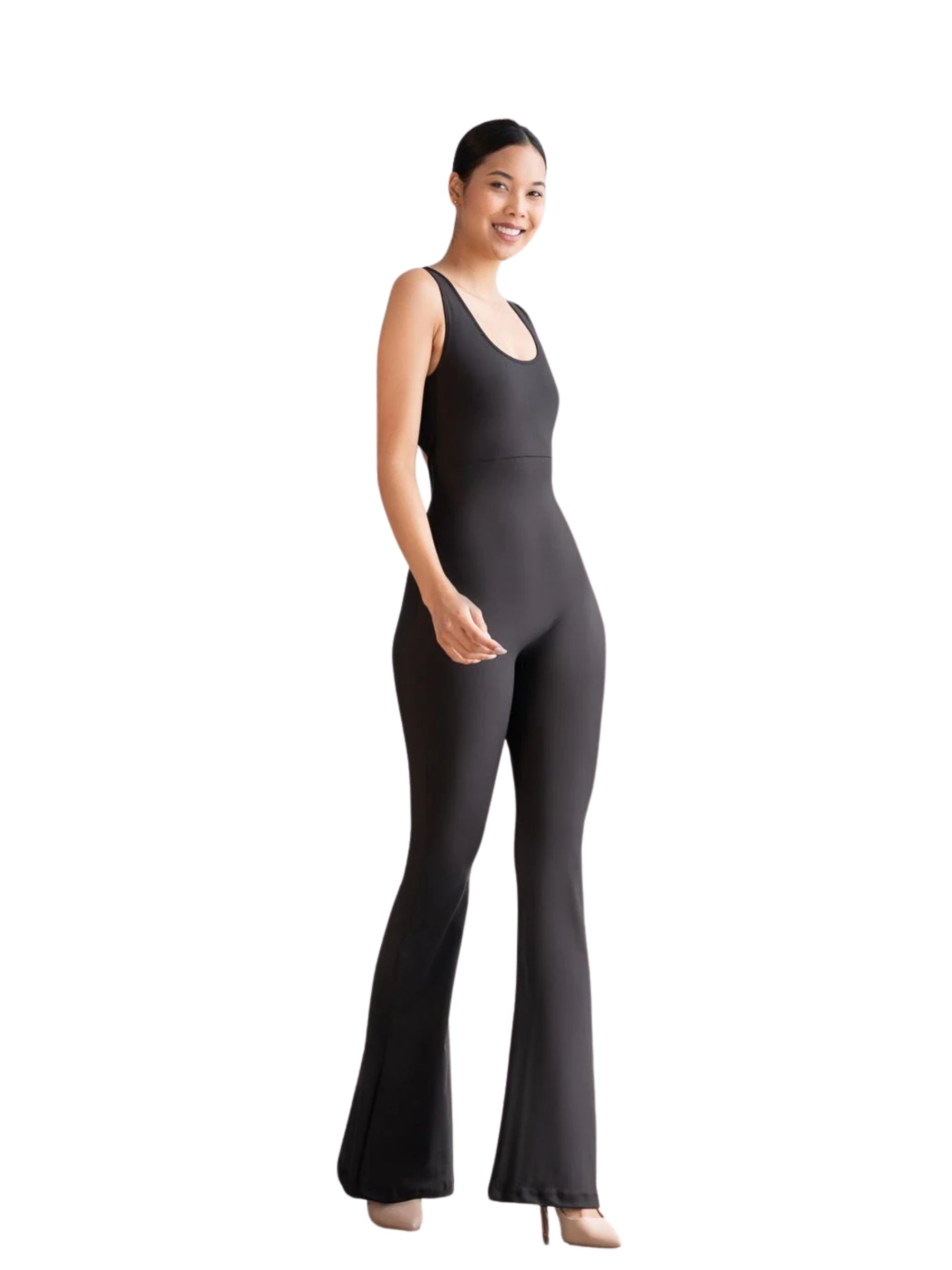 1500 Spanish Scrunch Butt Jumpsuit en noir