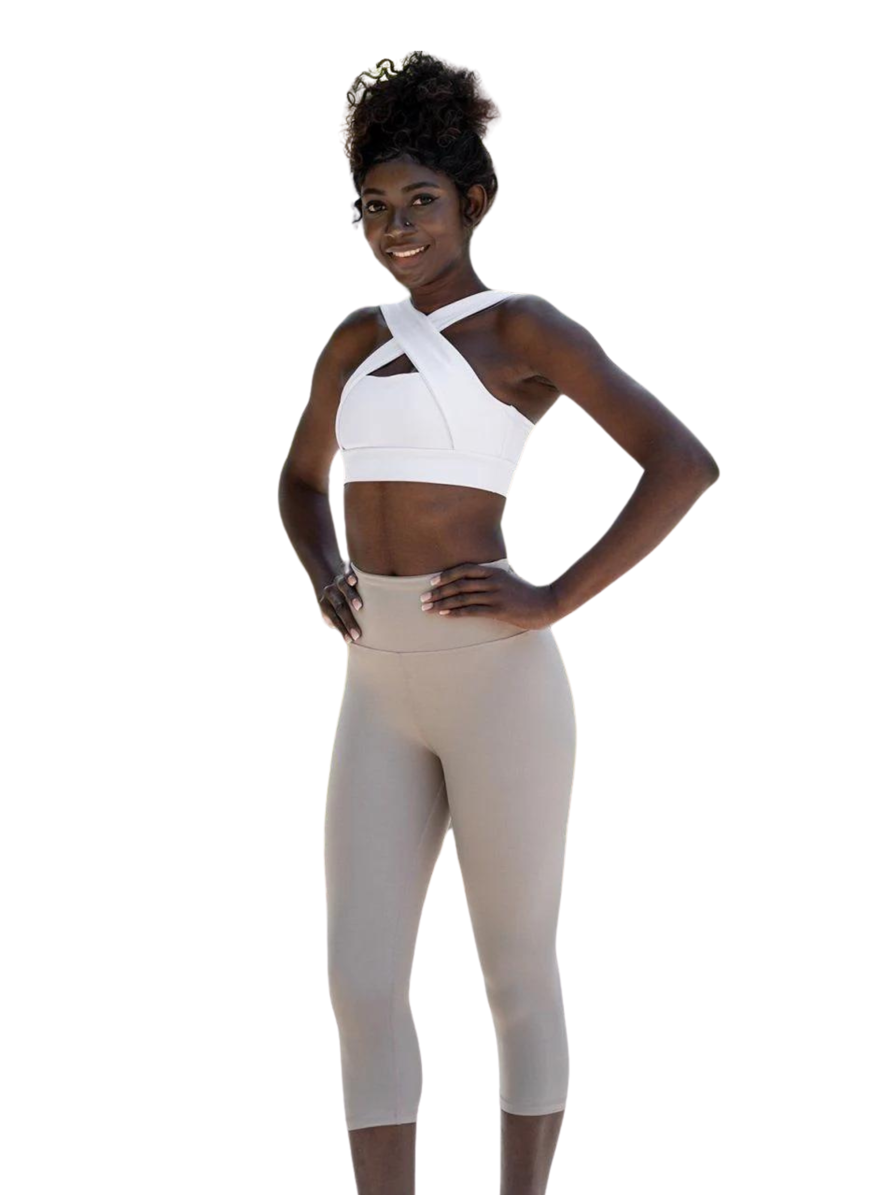 4723 leggings capri en beige