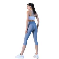 4720 Leggings Capri in blu acqua