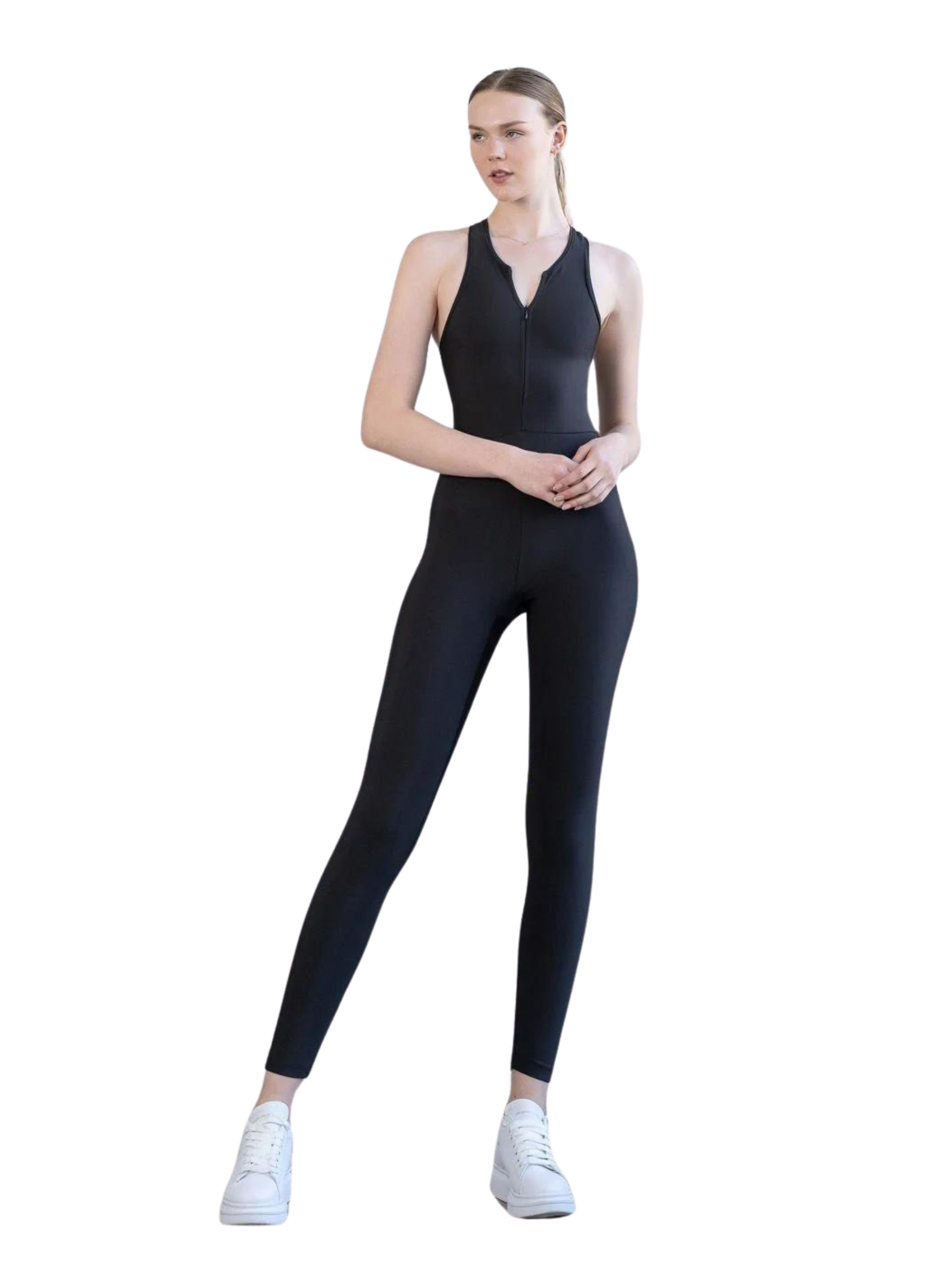 2852 Zipper jumpsuit in black