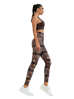 411 Leggings a vita alta in marrone