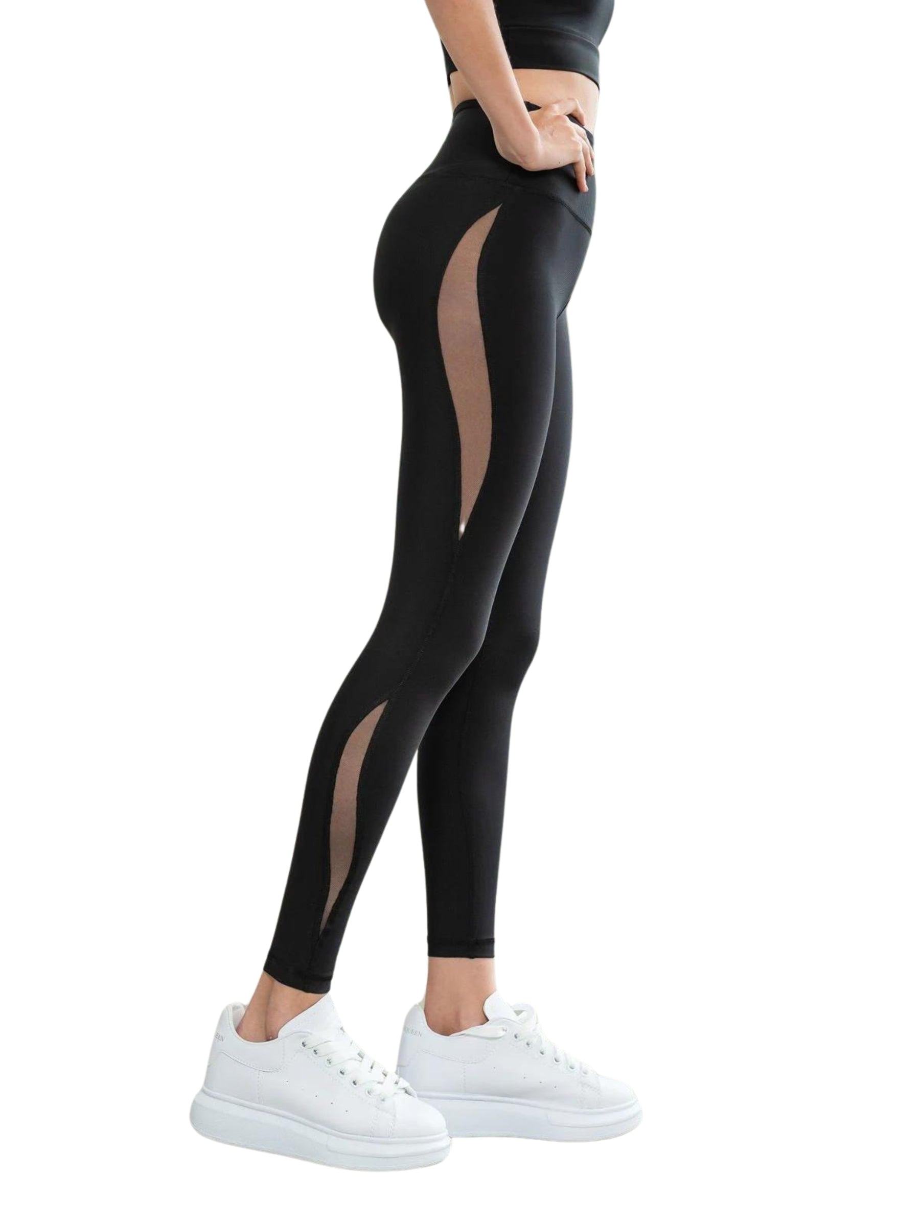 429 Leggings taille haute en noir