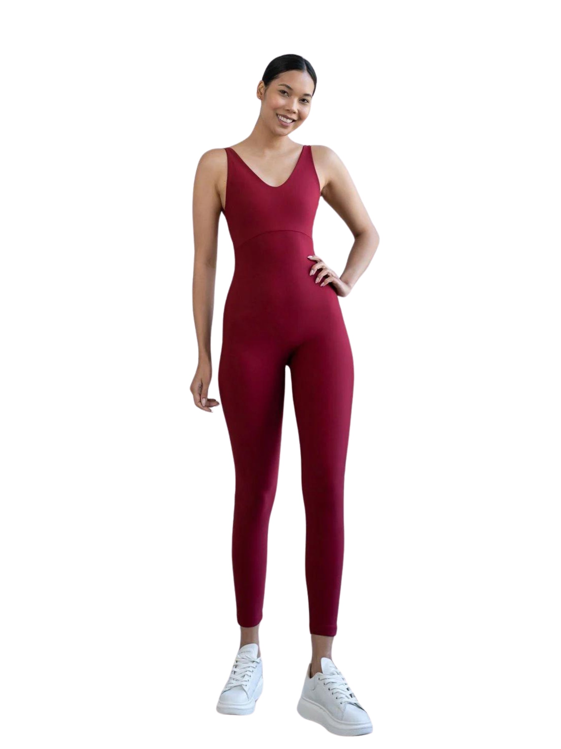 2101 Double Cross Jumpsuit in Bordeaux