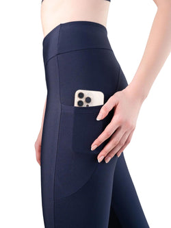 435 Pocket flare leggings in navy blue