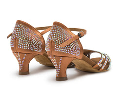 Scarpe da ballo DQ L3M in bronzo con strass