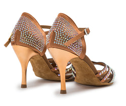 DQ L3M Tanzschuhe in Bronze mit Strass