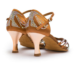 Scarpe da ballo DQ L3M in bronzo con strass