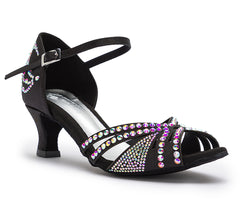 Zapatos de baile DQ L3M en negro con strass