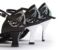 DQ L3M dance shoes in black with rhinestones