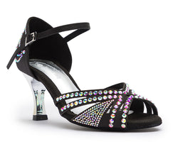 DQ L3M dance shoes in black with rhinestones