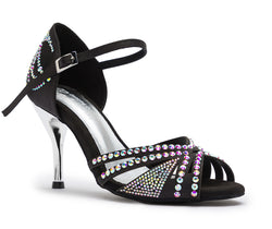 DQ L3M dance shoes in black with rhinestones