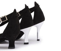 DQ1001 Dance shoes in black with suede sole