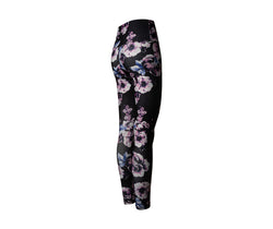 334 High waist leggings in black, blue, pink flowered