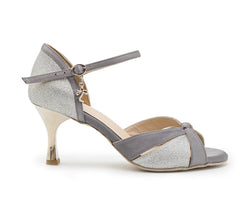 Carina dance shoes in Silver Satin