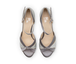 Carina dance shoes in Silver Satin