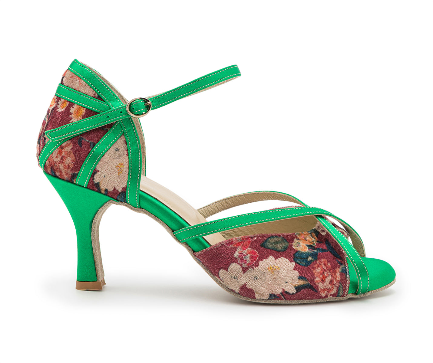 Zapatos de danza NAOS en verde con estampado floral