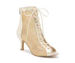 Halley heels dance shoes in gold glitter