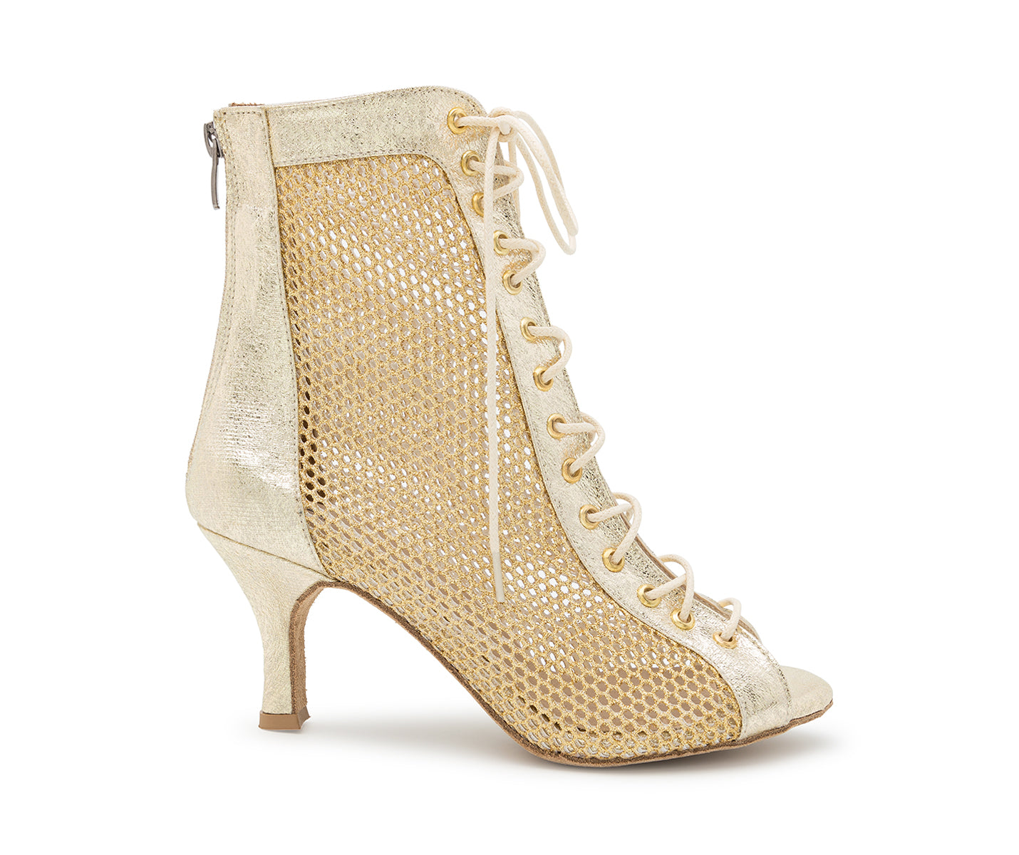 Scarpe da ballo con tacco Halley in glitter oro