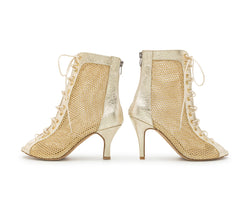 Halley Heels Dance Dance Shoes in Gold Brillo