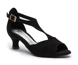 DQ1001 Dance shoes in black with suede sole