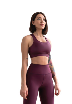 255 high waist leggings in dark purple