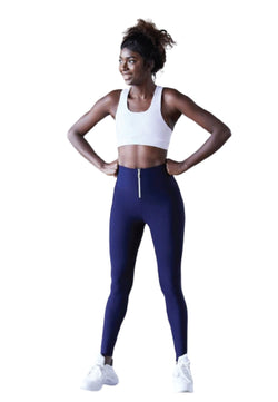 1050 Zipper leggings in navy blue