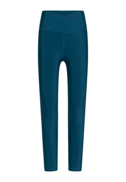 1096 Ve Waist Leggings in blu petrolio