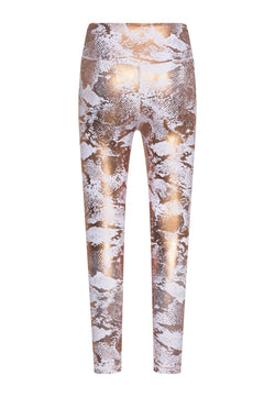 1137 Leggings de aspecto de cuero en oro y weiss