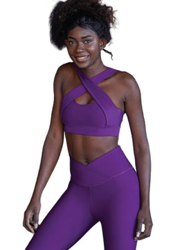 1042 Leggings a vita alta extra in viola