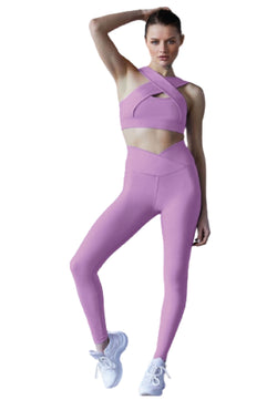 1044 Legging taille extra haute violet