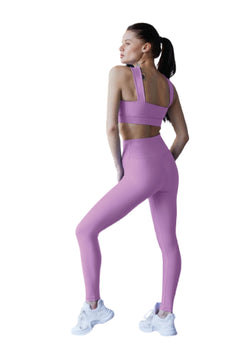 1044 Leggings a vita alta extra in viola