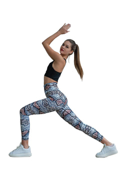 Leggings de cintura extra alta 328 en marrón y azul