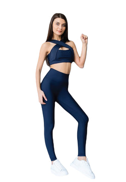 296 Leggings a vita alta extra in blu navy