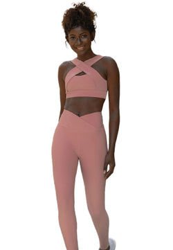 1099 Leggings a vita alta in rosa