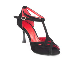 PD505 PREMIUM dance shoes in Black/Red Nobuck Leather