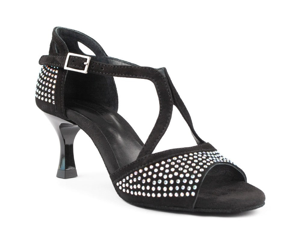 PD507 Chaussures de danse en nubuck noir/pierres