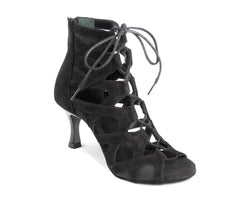 PD804 Net dance shoes in Black Nobuck