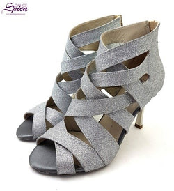 S-G11 Shaula Tanzschuhe in Silver Glitter